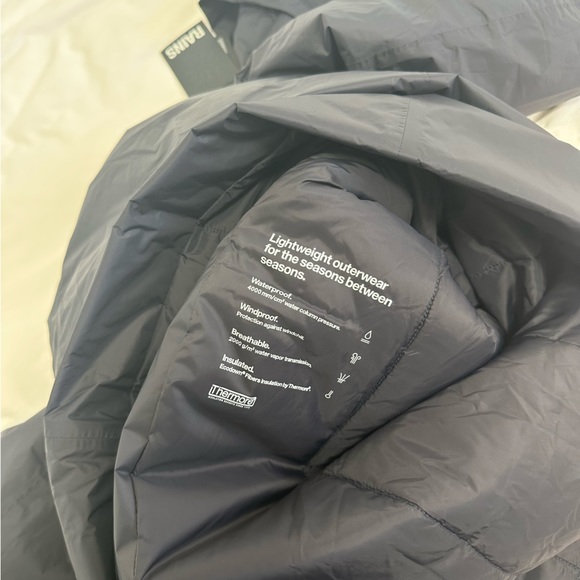 MENS RAINS Padded Nylon Coat NAVY XL - Picture 10 of 13